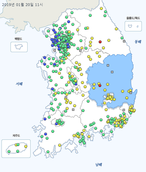  오늘의 초미세먼지 농도