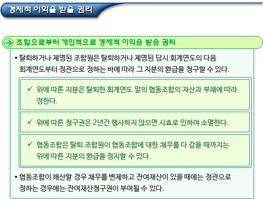 협동조합 조합원의 자격 및 권리, 의무 협동조합 조합원의 자격 및 권리, 의무