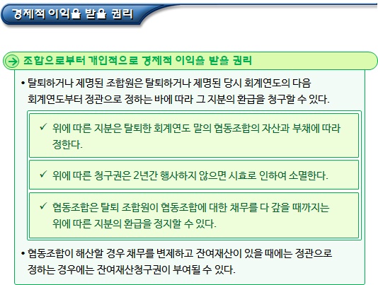 협동조합 조합원의 자격 및 권리, 의무