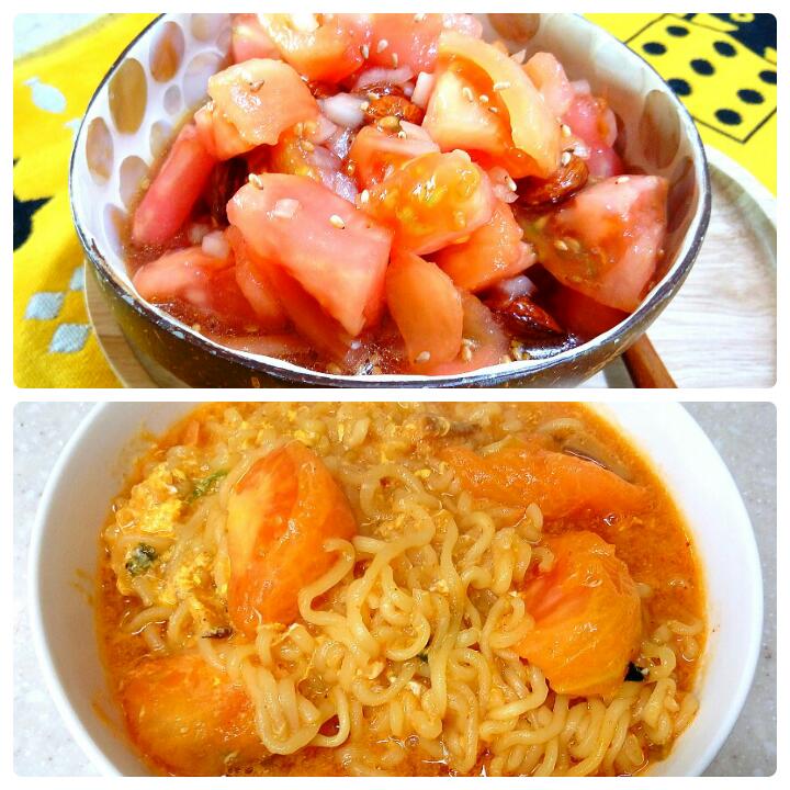  토마토샐러드만드는법(ft.토마토달걀라면)