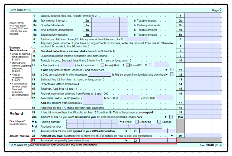  Estimated Tax 예납세 - 벌금 면제 (85%로 완화)