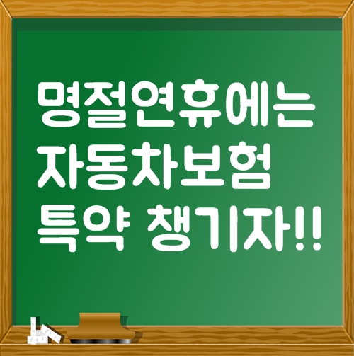  명절연휴에는 반드시 자동차보험특약 챙기자!!