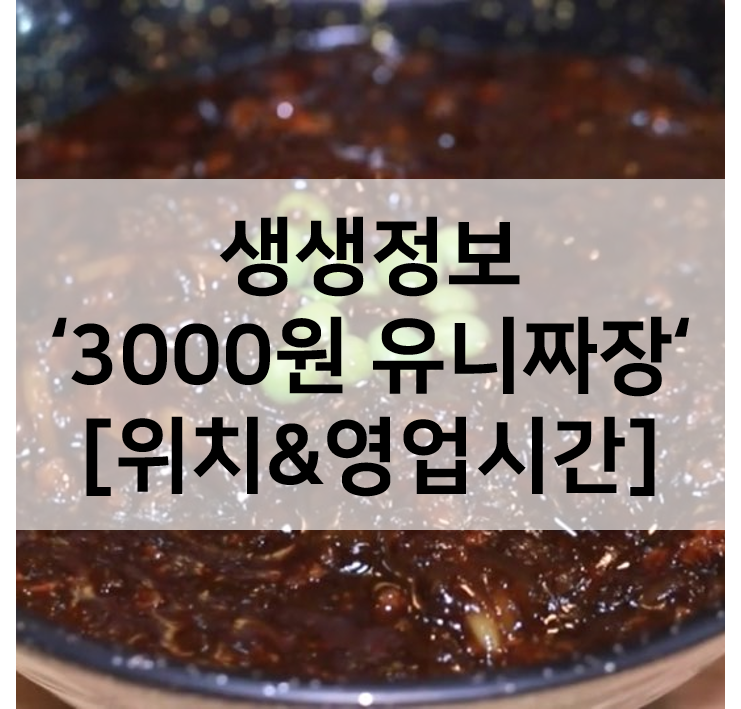  생생정보 유니짜장 위치