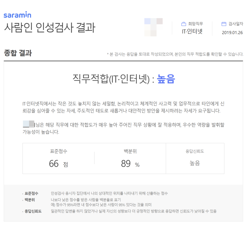 사람인 무료 인적성검사, 나에 대해 바로 알자! : 네이버 블로그