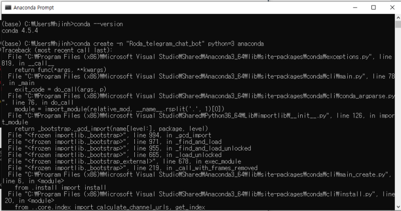 [에러해결] ValueError: failed to parse CPython sys.version: '3.6.5 ...