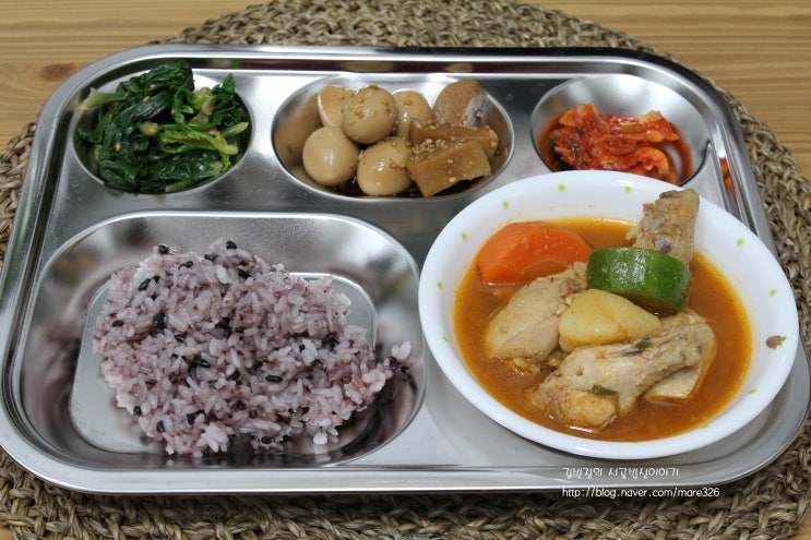  매일 아이들반찬,닭볶음탕,시금치나물,장조림