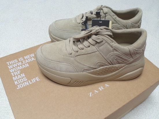 ZARA 스플릿 스웨이드 플랫폼힐 스니커즈/자라운동화/자라스니커즈/어글리슈즈 !
