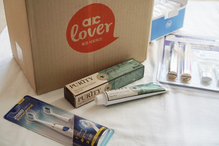 AK LOVER 1월 럭키박스, 닥터루인스, 2080소닉클론, 퓨리티치약, 샤워메이트 비누, 아이린 섬유유연제
