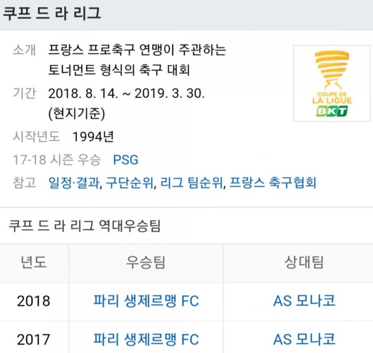 2019.01.29 프랑스리그컵(쿠프 드 라 리그) 준결승(4강) (갱강 vs AS모나코)