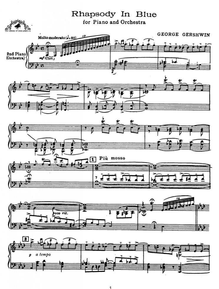 거쉰 랩소디 인 블루 악보,Gershwin Rhapsody in Blue (For Piano solo)
