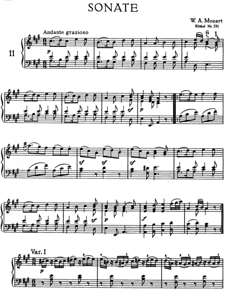 모차르트 피아노 소나타 11번 (3악장 터키행진곡 포함) 악보