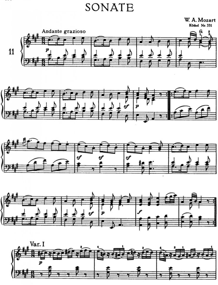 모차르트 피아노 소나타 11번 (3악장 터키행진곡 포함) 악보 모차르트 피아노 소나타 11번 (3악장 터키행진곡 포함) 악보
