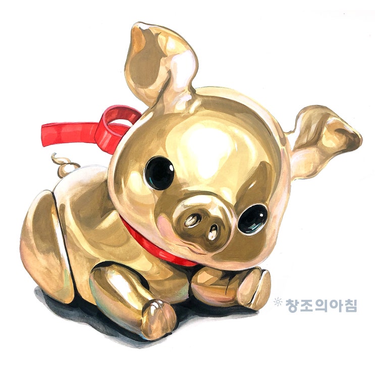  구정 인사말 귀여운 황금돼지 카톡 새해 설인사문구