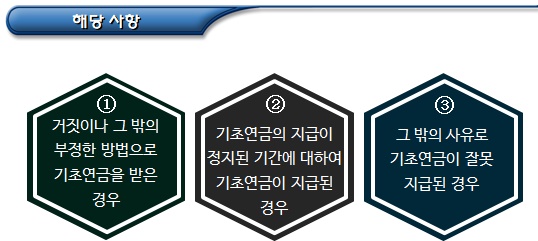 부당 기초연금 환수 및 연금 지급 정지 부당 기초연금 환수 및 연금 지급 정지