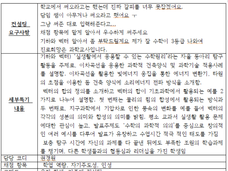 [수학세특-기하와벡터 세특] 기하와벡터 세특 예시,세특 쓰는 방법 , 수학 세부특기사항 쓰기 : 네이버 블로그
