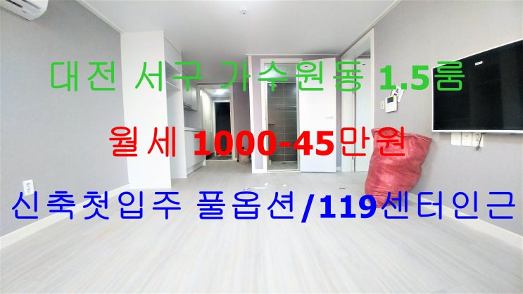  대전서구가수원동신축첫입주풀옵션1.5룸월세/가수원동119센터신축첫입주풀옵션1.5룸월세