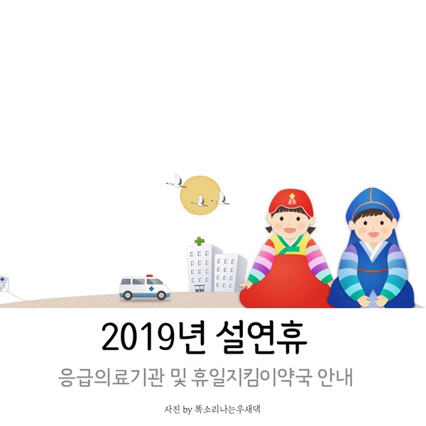  2019년 설날 설연휴 응급의료기관 병원 휴일지킴이 약국 하는 곳
