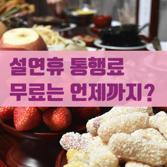  설연휴 고속도로 통행료 면제 기간과 제외 유료 민자도로 교통 안내