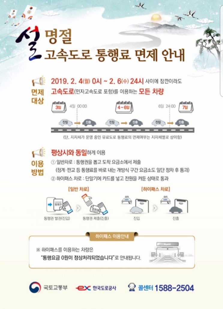  [정보]설연휴 고속도로 통행료면제