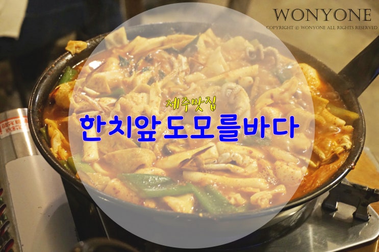  제주 협재 맛집 '한치앞도모를바다' 한치가 통째로! 해물 즉석떡볶이 너무 맛있다 :-)