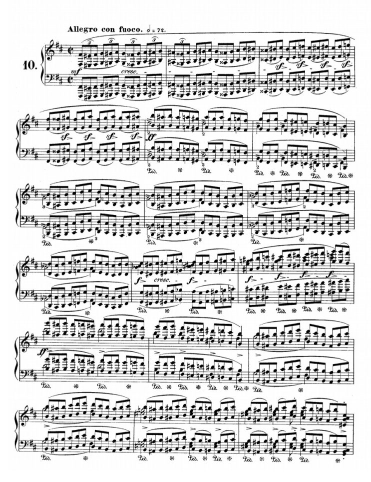 쇼팽 에튀드 25-10 (Op.25 No.10) 옥타브 악보