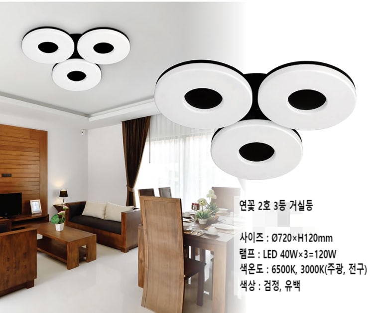  연꽃 LED거실등 2호3등 LED120W, 2호4등 LED160W 예쁜거실등