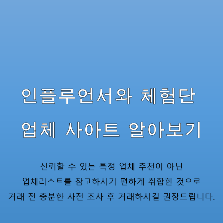  블로그 마케팅 제대로 알자인플루언서와 체험단 업체 사아트 알아보기