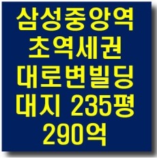 강남 삼성동 삼성중앙역 초역세권 대로변 사옥 빌딩매매(290억)