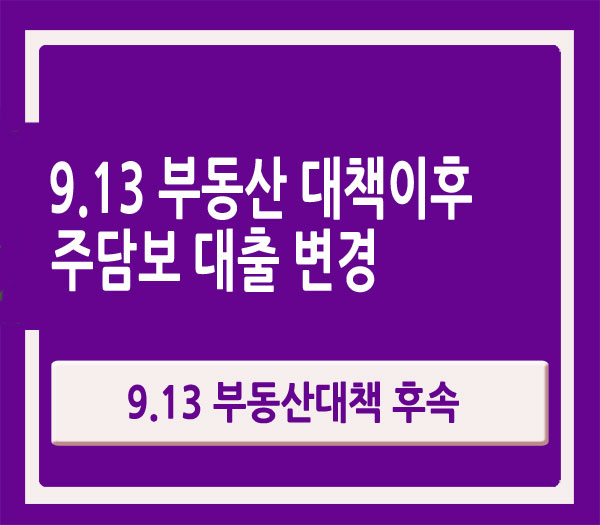  9.13부동산 대책후속 주택담보대출 규제 (I)