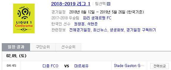 2019.02.08 리그앙(프랑스리그1) (디종 마르세유) 2019.02.08 리그앙(프랑스리그1) (디종 마르세유)