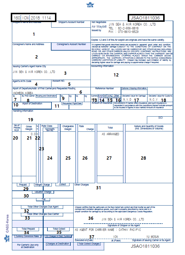 항공화물 운송장(Air Waybill) 이란? : 네이버 블로그
