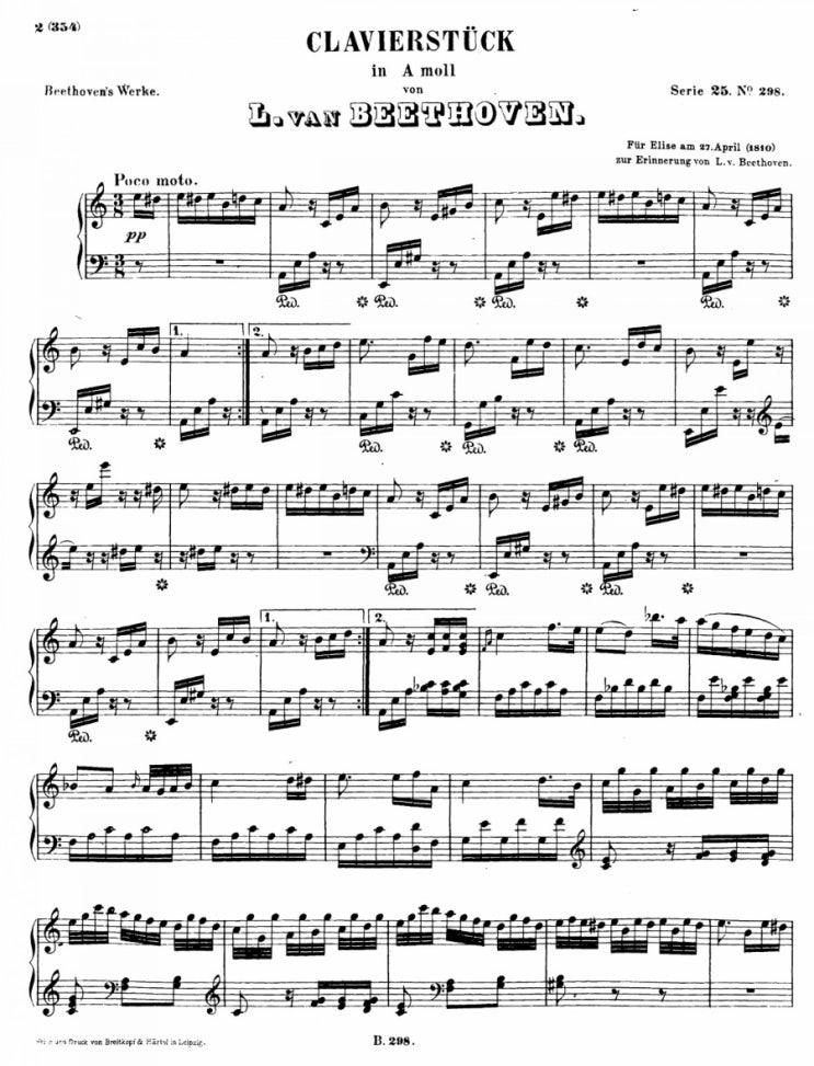 엘리제를 위하여 악보 Ludwig van Beethoven - Fuer Elise 엘리제를 위하여 악보 Ludwig van Beethoven - Fuer Elise