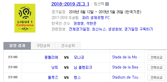 2019.02.10 리그앙(프랑스리그1) (몽펠리에 모나코 | 낭트 님올랭피크 | 툴루즈 랭스 | 스타드렌 생테티엔 | 갱강 릴 | 니스 리옹) 2019.02.10 리그앙(프랑스리그1) (몽펠리에 모나코 | 낭트 님올랭피크 | 툴루즈 랭스 | 스타드렌 생테티엔 | 갱강 릴 | 니스 리옹)