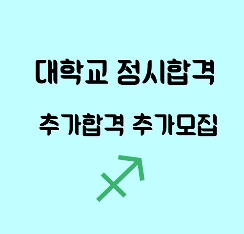  대학교 정시합격 추가합격 추가모집에..