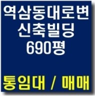역삼동 대로변 사옥용 신축빌딩 통임대 / 매매 (연면적690평)