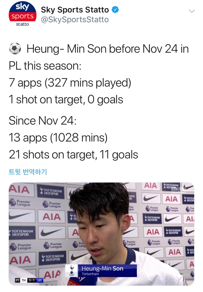  손흥민 세 경기 연속골! 챔스 16강까지 이어나가길