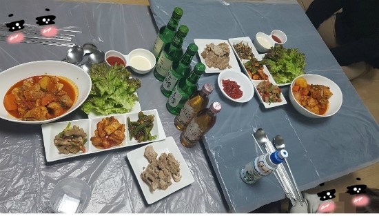  부천 심곡천 맛집 최세프의 닭볶음탕 연어 수육  훈제오리 멸치볶음 꽈리볶음 어묵탕