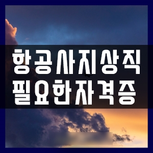  부산지상직과외 지상직에 필요한 자격증