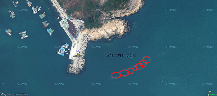  거제도 소계방파제 도다리 포인트