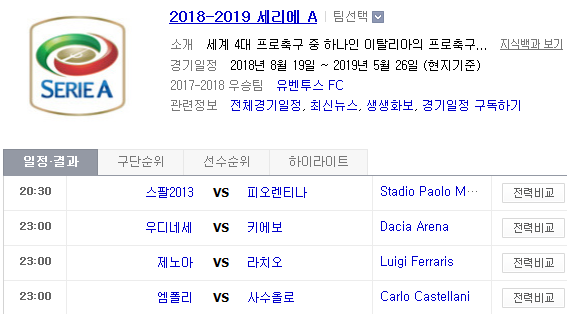 2019.02.17 세리에A (스팔 피오렌티나 | 우디네세 키에보 | 제노아 라치오 | 엠폴리 사수올로 | 인터밀란 삼프도리아 | 나폴리 토리노) 2019.02.17 세리에A (스팔 피오렌티나 | 우디네세 키에보 | 제노아 라치오 | 엠폴리 사수올로 | 인터밀란 삼프도리아 | 나폴리 토리노)