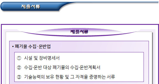 폐기물처리업 허가 신청 및 제출서류