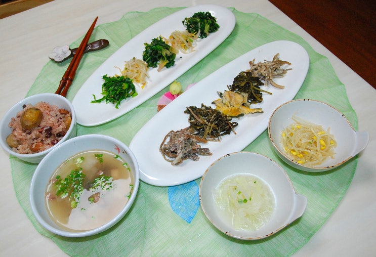 우리 집 정월대보름 음식 &오곡밥과 보름나물이에요.