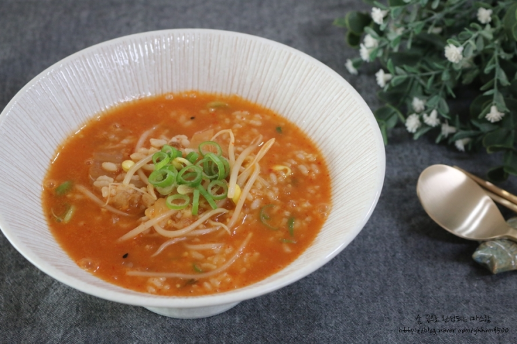  콩나물김치죽 끓이는법, 얼  역대최고~