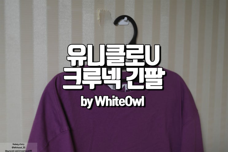  유니클로U 19SS 크루넥 긴팔 T셔츠 비비드한 퍼플 후기
