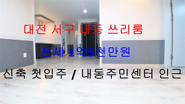  대전서구내동신축첫입주아파트구조쓰리룸(내동주민센터인근)