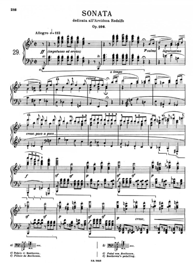 베토벤 피아노 소나타 29번 함머클라비어 악보