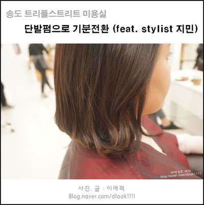  송도 트리플스트리트 미용실 :: 단발펌으로 기분전환 (feat. stylist 지민)
