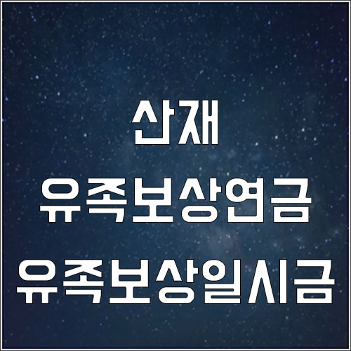  산재 유족보상 알아보기(유족보상연금,유족보상일시금)