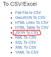  각종 데이터 변환 온라인 사이트 json to excel