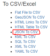 각종 데이터 변환 온라인 사이트 json to excel